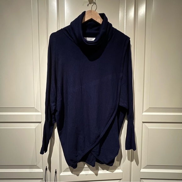 Simons Sz M Contemporaine Draped Collar Crossover Tunic - Picture 10 of 11